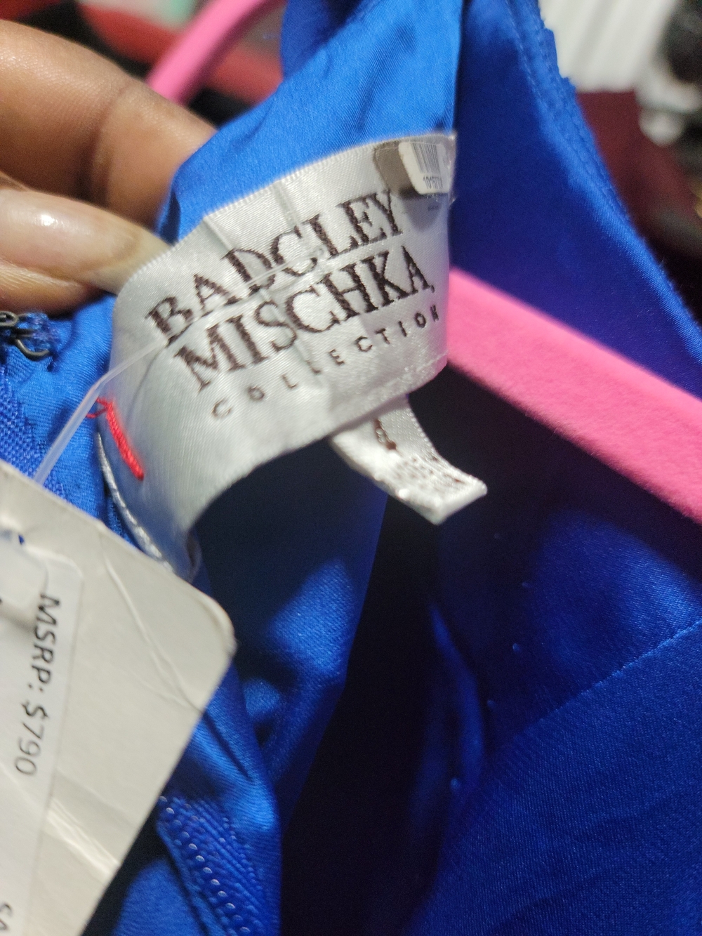 Mishka Royal Blue Maxi Dress with Draped Waist Sz4 - Picture 2 of 3